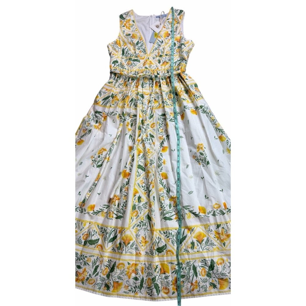 Antonio Melani X Style By Simkins Size 10 Hannah Green Yellow Floral Maxi Dress - Picture 2 of 16